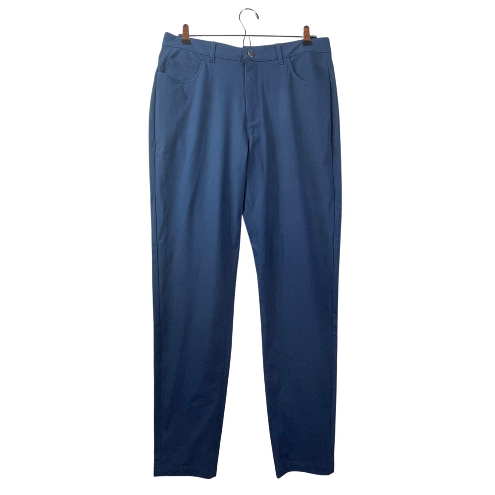 Fabletics Don 5 Pocket Classic Pants Mens 32 x 34 Performance Navy Stretch